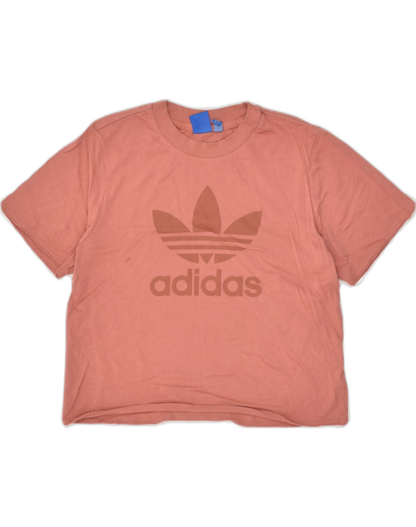 ADIDAS Womens Graphic T-Shirt Top UK 10 Small Orange Cotton | Vintage Adidas | Thrift | Second-Hand Adidas | Used Clothing | Messina Hembry 