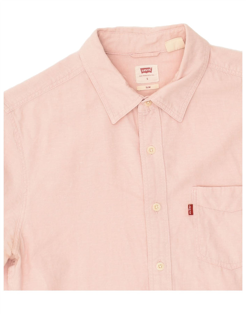 LEVI'S Mens Slim Shirt Small Pink Cotton | Vintage Levi's | Thrift | Second-Hand Levi's | Used Clothing | Messina Hembry 