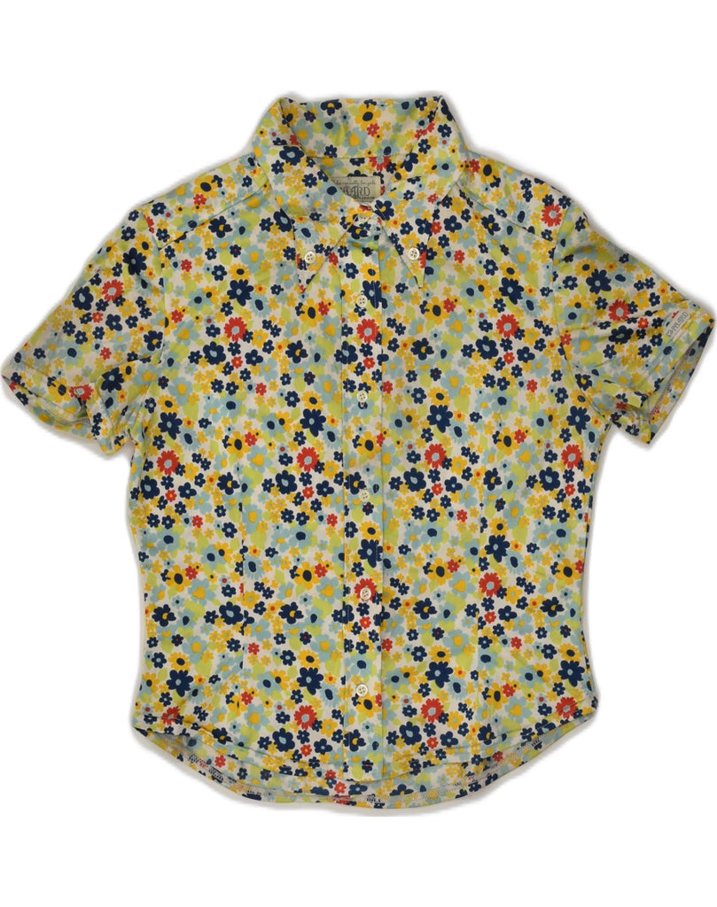 PHARD Womens Short Sleeve Shirt UK 14 Medium Yellow Floral | Vintage Phard | Thrift | Second-Hand Phard | Used Clothing | Messina Hembry 