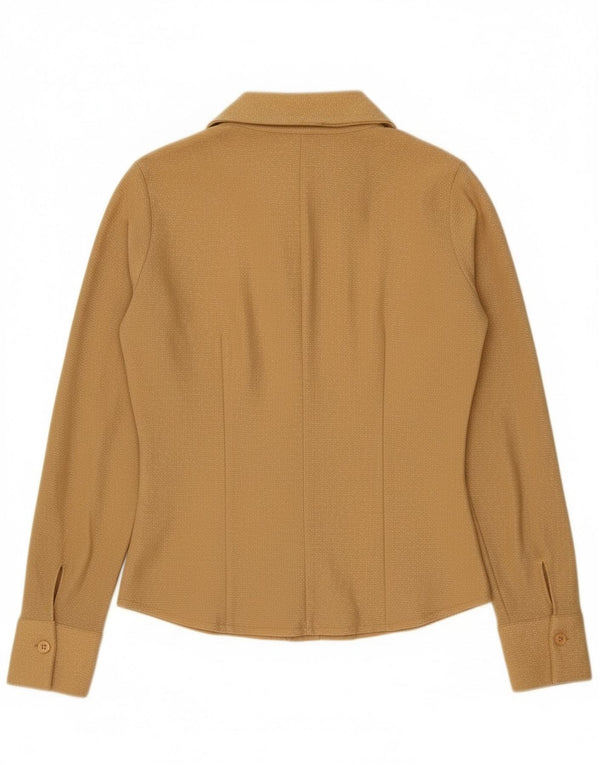 Vintage Womens Shirt UK 10 Small Gold Polyester