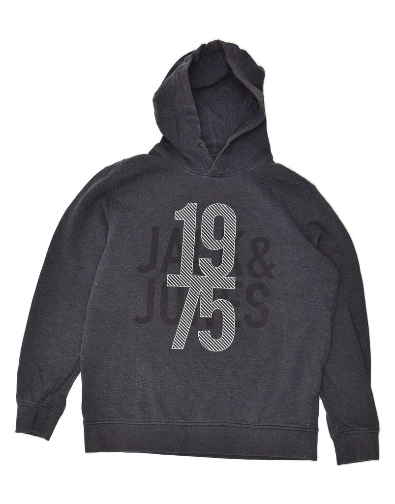 JACK & JONES Mens Graphic Hoodie Jumper 2XL Grey Cotton | Vintage Jack & Jones | Thrift | Second-Hand Jack & Jones | Used Clothing | Messina Hembry 