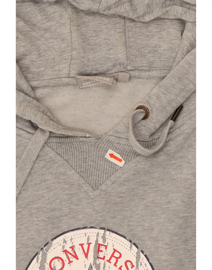 Converse Mens Graphic Hoodie Jumper XL Grey Flecked