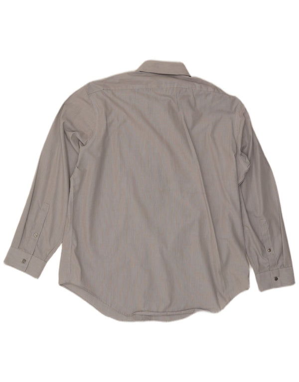 Calvin Klein Mens Slim Fit Shirt Size 17 XL Grey Pinstripe