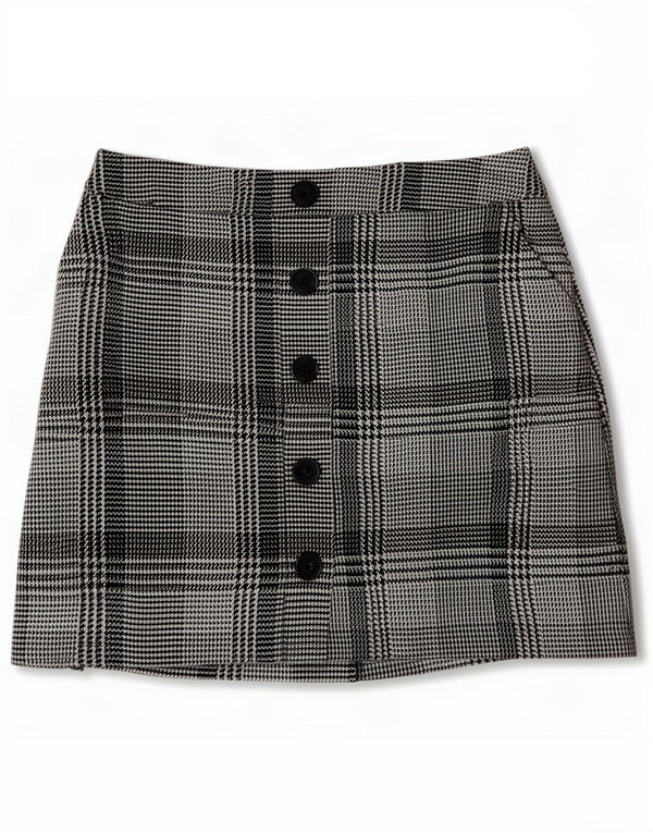 Marks & Spencer Womens Mini Skirt UK 10 Small W28 Blue Houndstooth