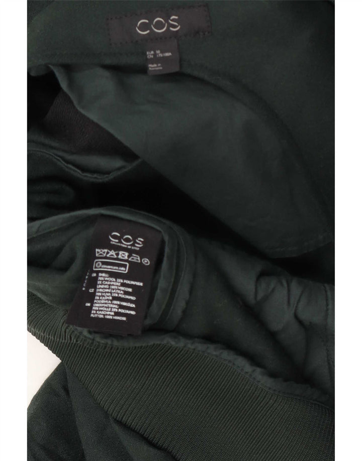 Cos Mens Bomber Jacket EU 50 Large Green Wool