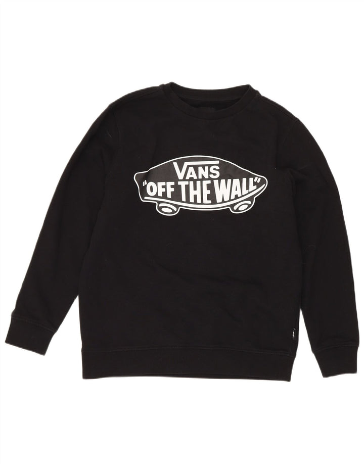 Vans Boys Graphic Sweatshirt Jumper 8-9 Years Small Black Cotton