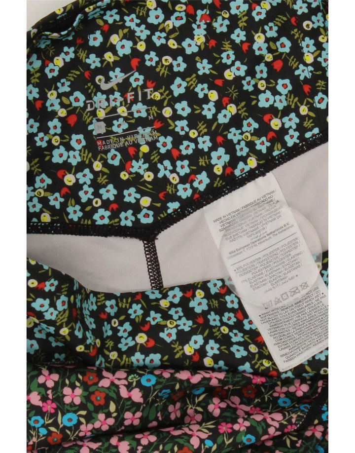 Nike Womens Dri Fit Leggings UK 14 Medium Multicoloured Floral Polyester