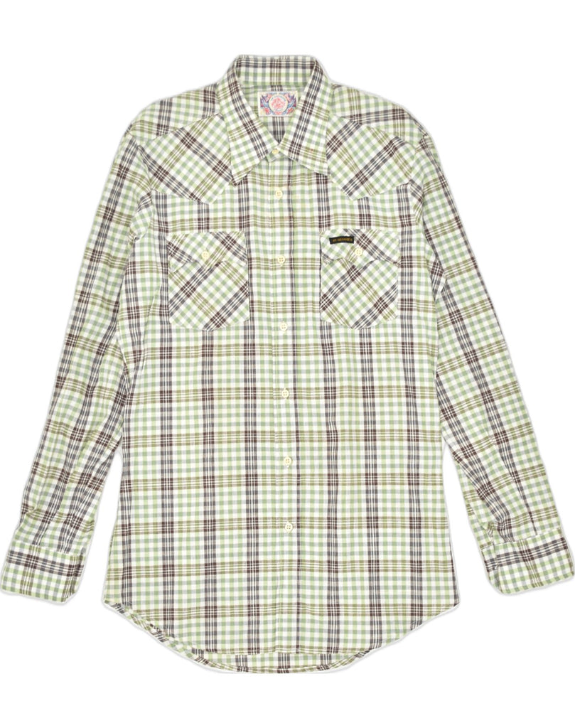 VINTAGE Mens Shirt XL Green Check Cotton | Vintage | Thrift | Second-Hand | Used Clothing | Messina Hembry 