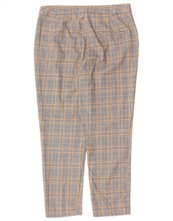 ZARA Womens Straight Chino Trousers Large W30 L26 Grey Houndstooth