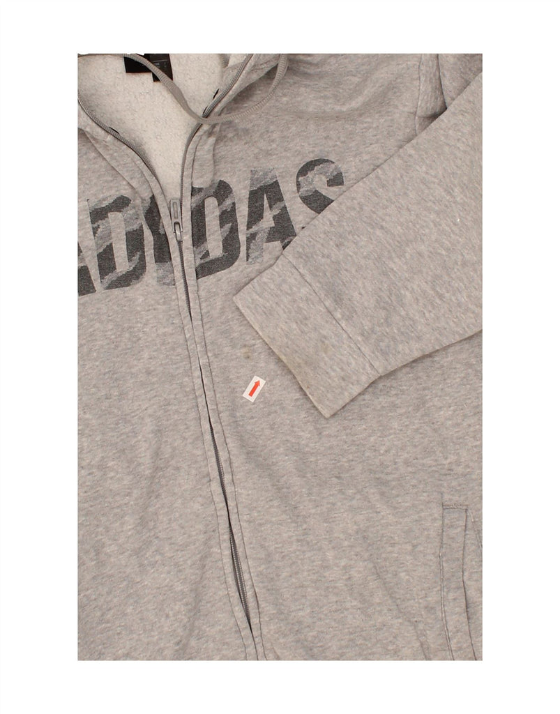 ADIDAS Mens Graphic Zip Hoodie Sweater Medium Grey Polyester Vintage Adidas and Second-Hand Adidas from Messina Hembry 