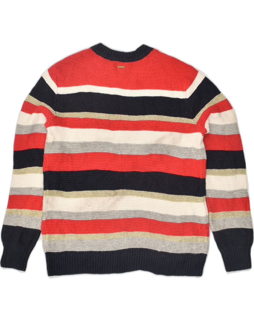 NAUTICA Womens Crew Neck Jumper Sweater UK 12 Medium Multicoloured Striped | Vintage Nautica | Thrift | Second-Hand Nautica | Used Clothing | Messina Hembry 