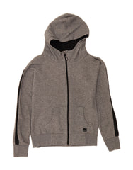 BENCH Mens Zip Hoodie Sweater Small Grey Cotton