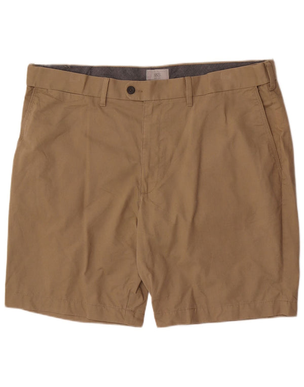 Marks & Spencer Mens Chino Shorts W42 2XL Beige Cotton