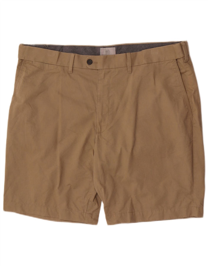 Marks & Spencer Mens Chino Shorts W42 2XL Beige Cotton