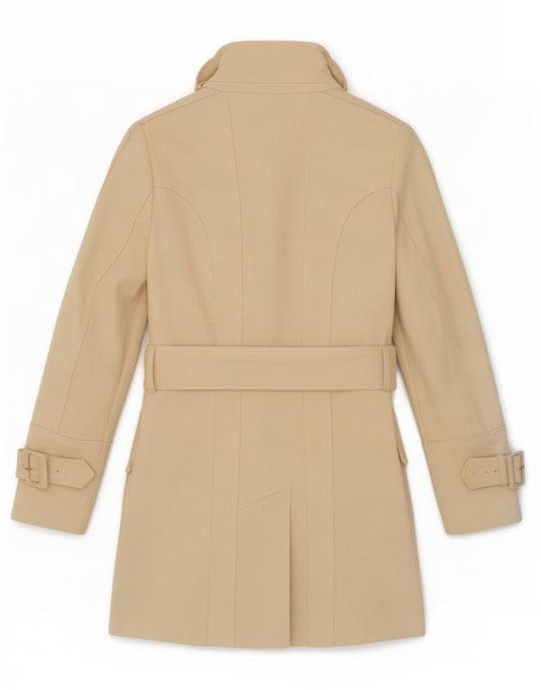 Zara Womens Trench Coat UK 12 Medium Beige Wool