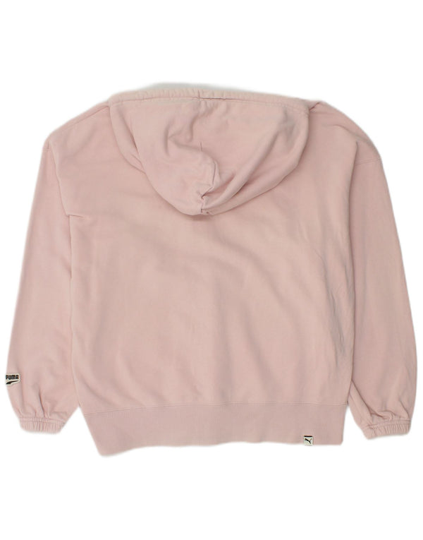 Puma Womens Graphic Oversized Hoodie Jumper UK 6 XS Pink
