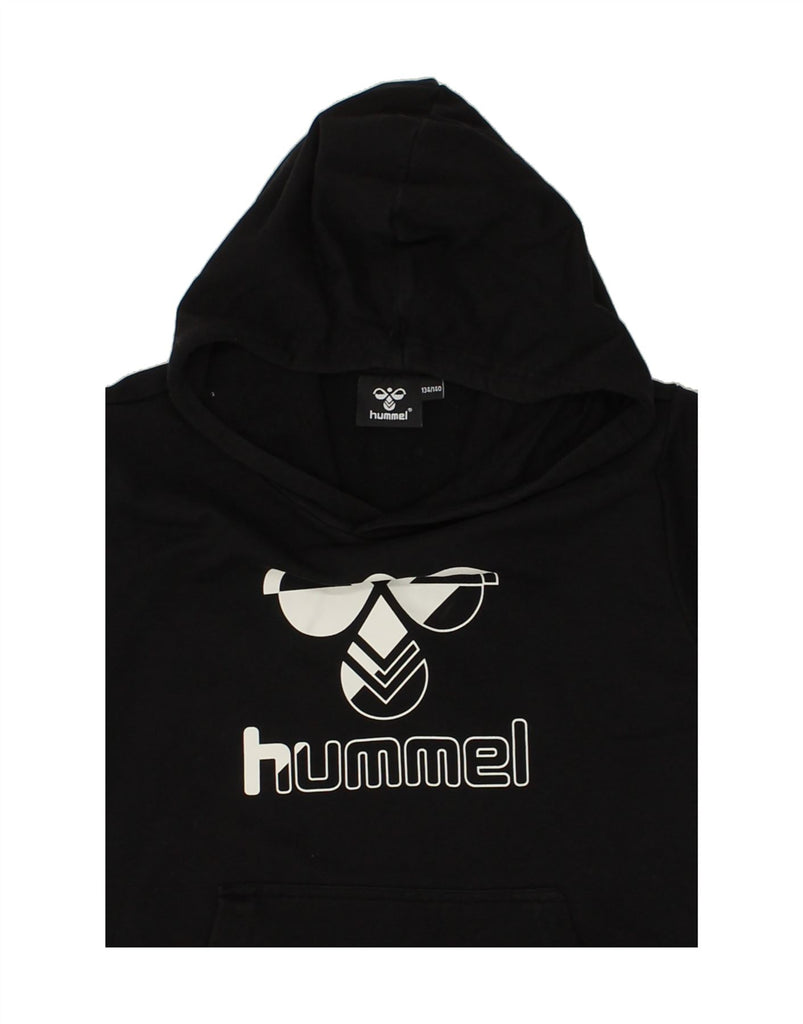HUMMEL Boys Graphic Hoodie Jumper 8-9 Years Black | Vintage Hummel | Thrift | Second-Hand Hummel | Used Clothing | Messina Hembry 