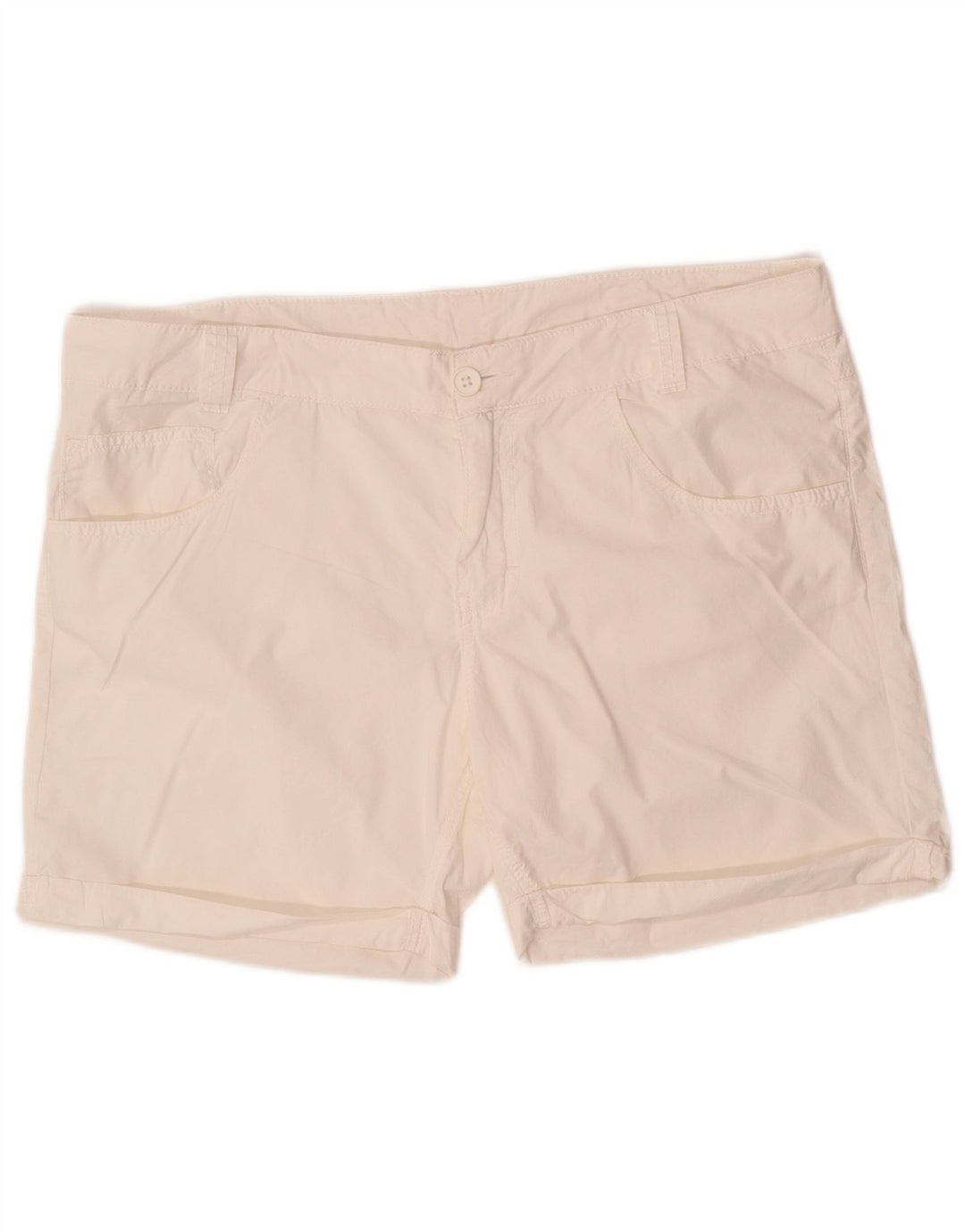 BENETTON Womens Casual Shorts UK 14 Large W38  White Cotton