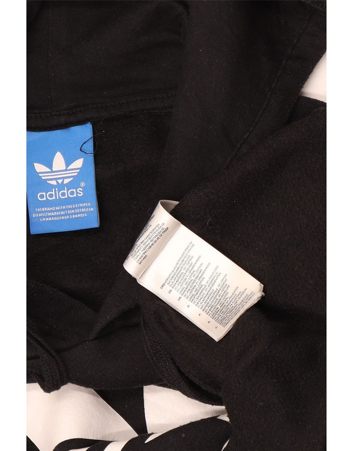 Adidas Mens Graphic Hoodie Jumper Medium Black Cotton
