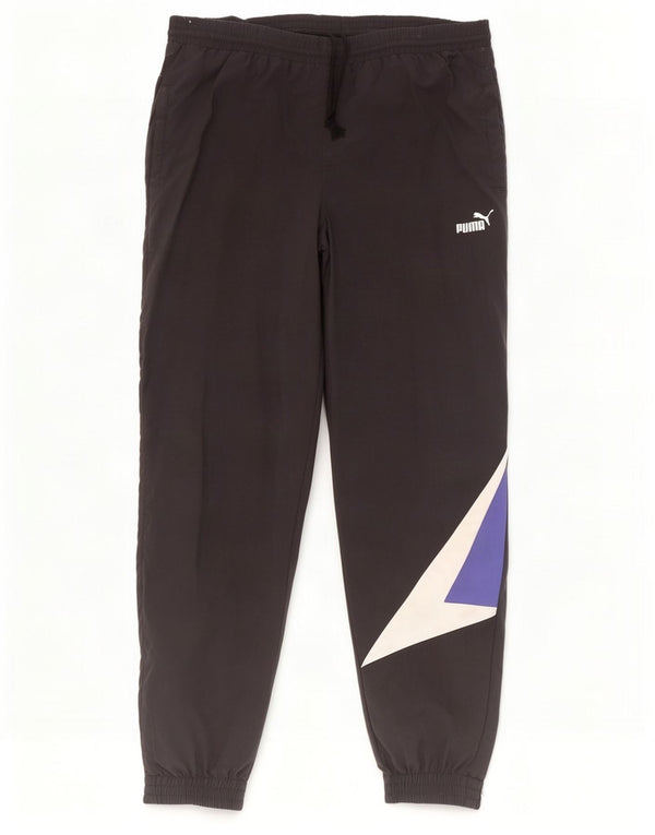 Puma Mens Tracksuit Trousers Joggers Large Black Colourblock Polyamide