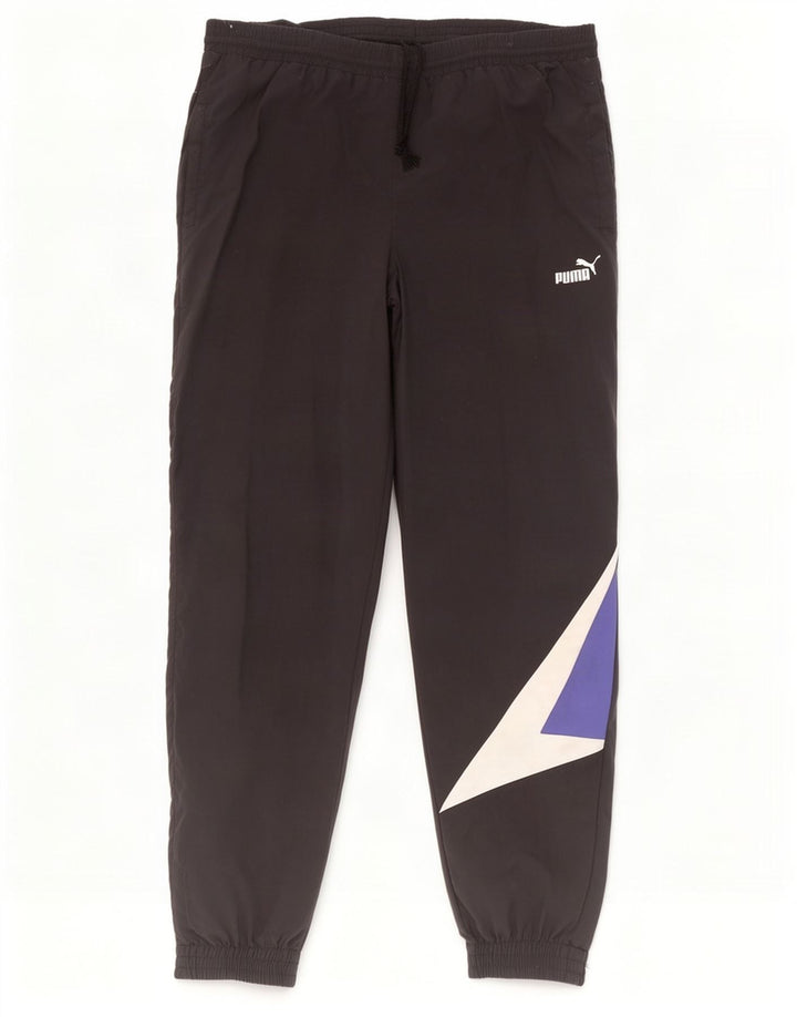 Puma Mens Tracksuit Trousers Joggers Large Black Colourblock Polyamide