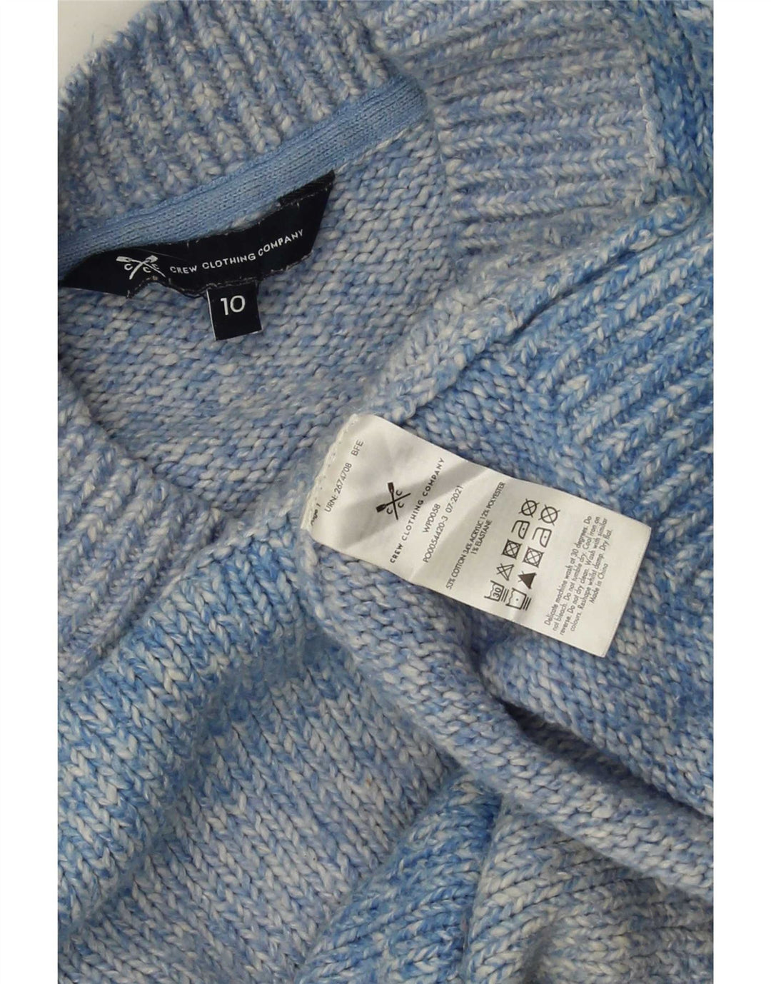 Crew Clothing Womens Turtle Neck Jumper Sweater UK 10 Small Blue