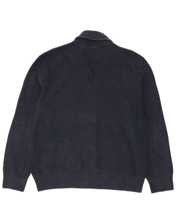Marks & Spencer Mens Cardigan Sweater 2XL Navy Blue Polyester
