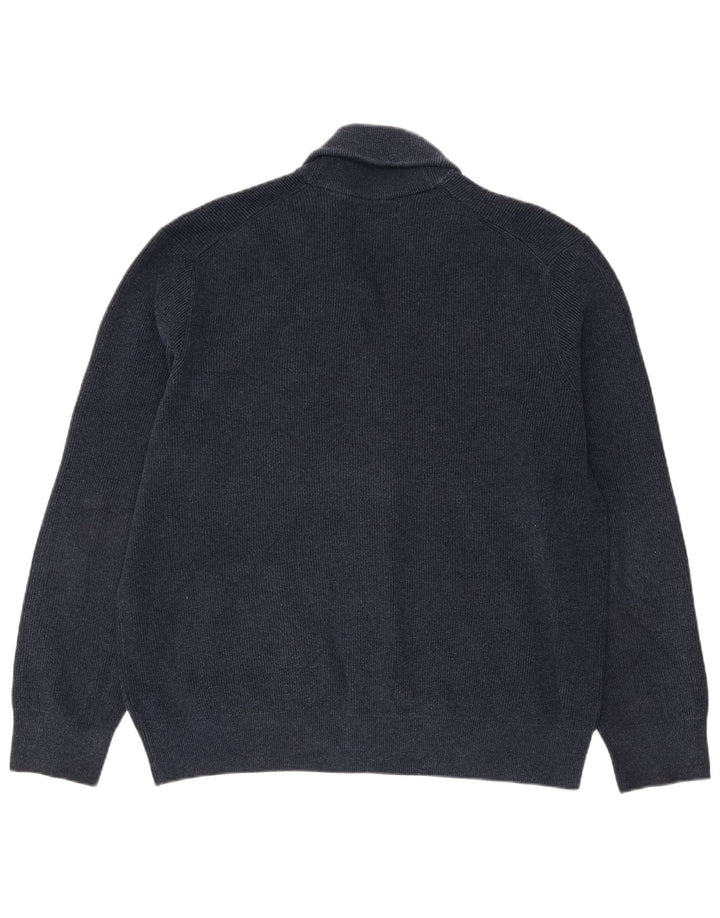 Marks & Spencer Mens Cardigan Sweater 2XL Navy Blue Polyester