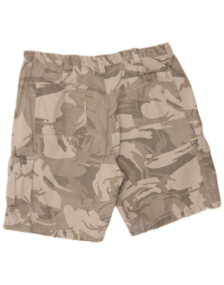 Wrangler Mens Cargo Shorts W42 2XL Grey Camouflage Cotton