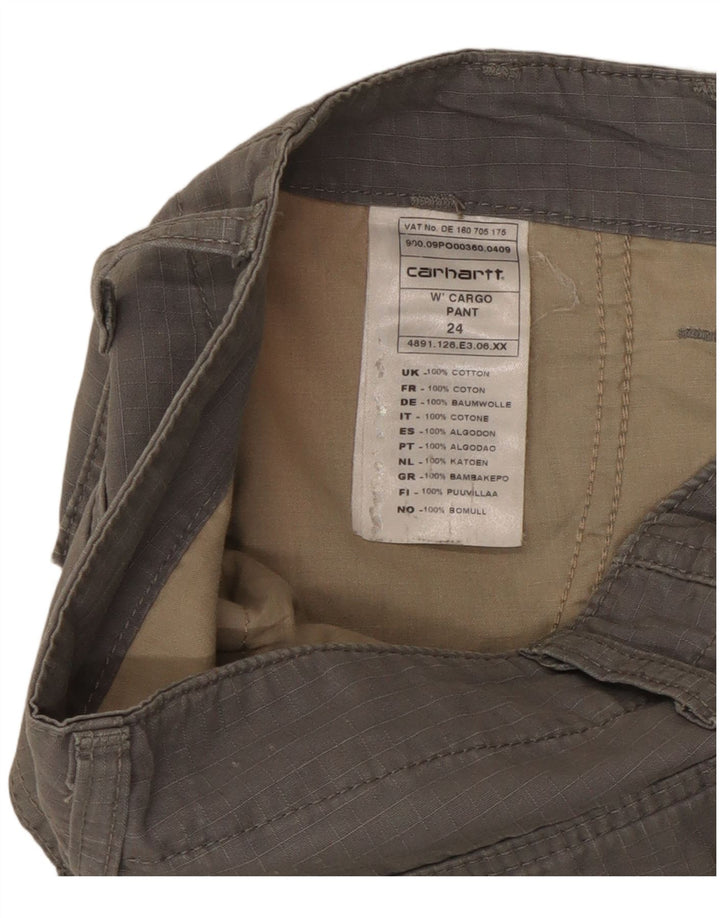 Carhartt Womens Straight Cargo Trousers W24 L31 Grey Cotton
