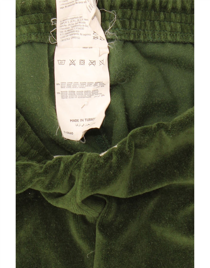 Champion Womens Velour Tracksuit Trousers Joggers Medium Green Cotton