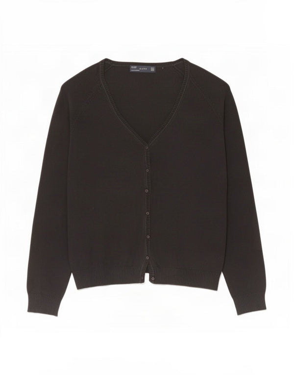 Zara Womens Cardigan Sweater UK 18 XL Black Cotton