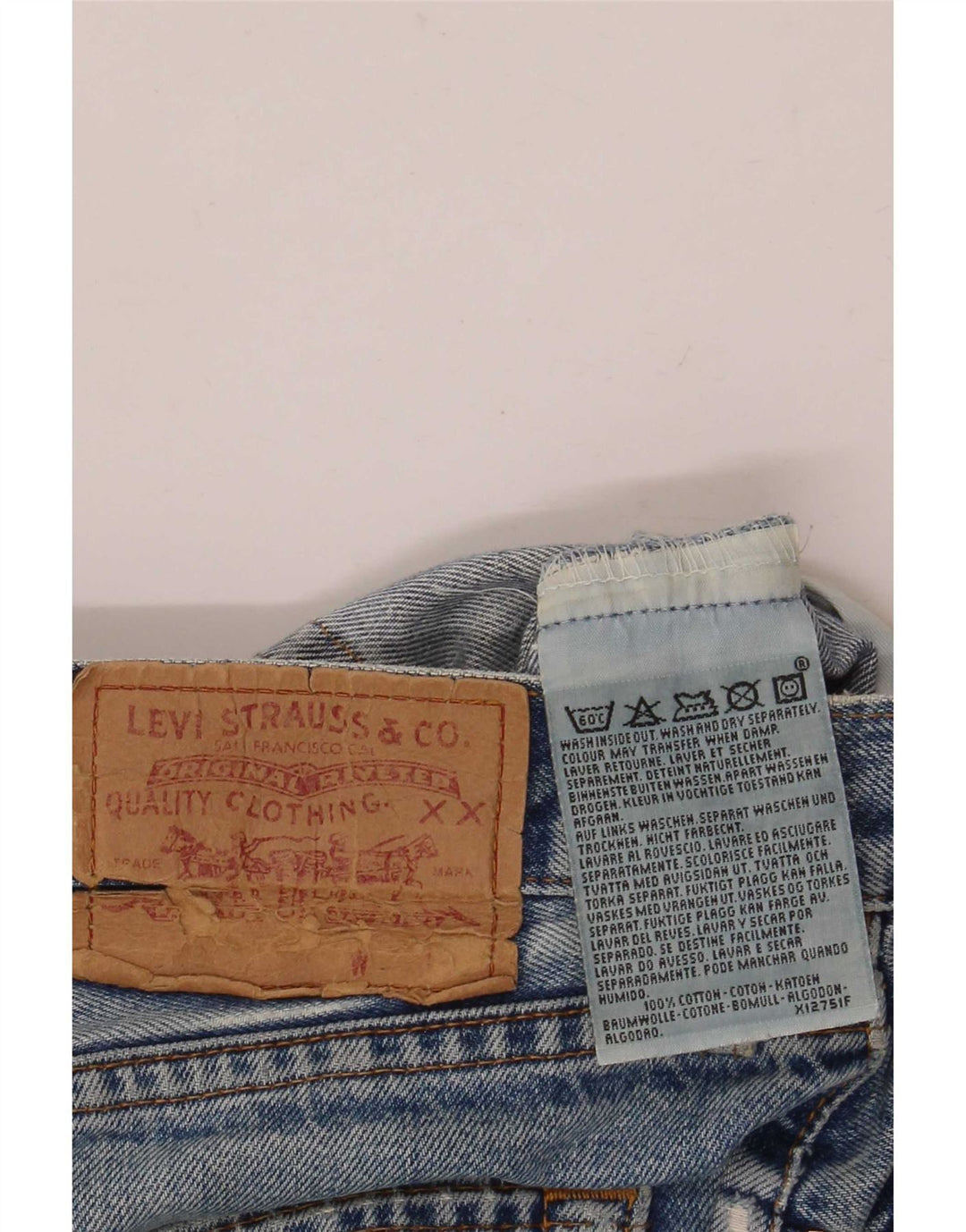 Levi's Mens Distressed Straight Jeans W36 L32 Blue Cotton
