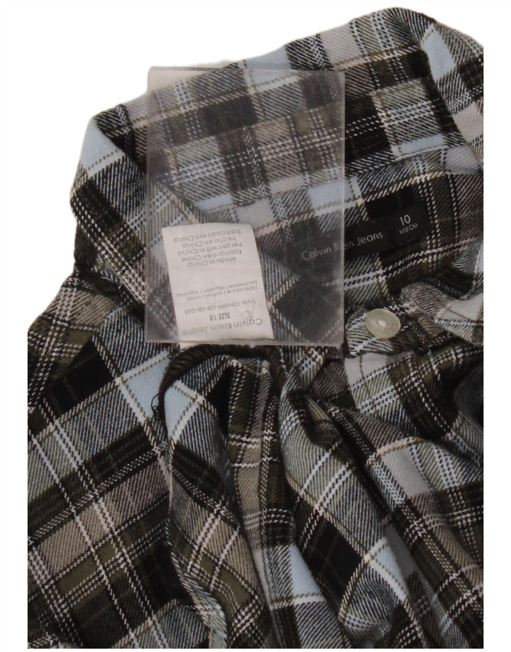 CALVIN KLEIN JEANS Boys Flannel Shirt 9-10 Years Multicoloured Check