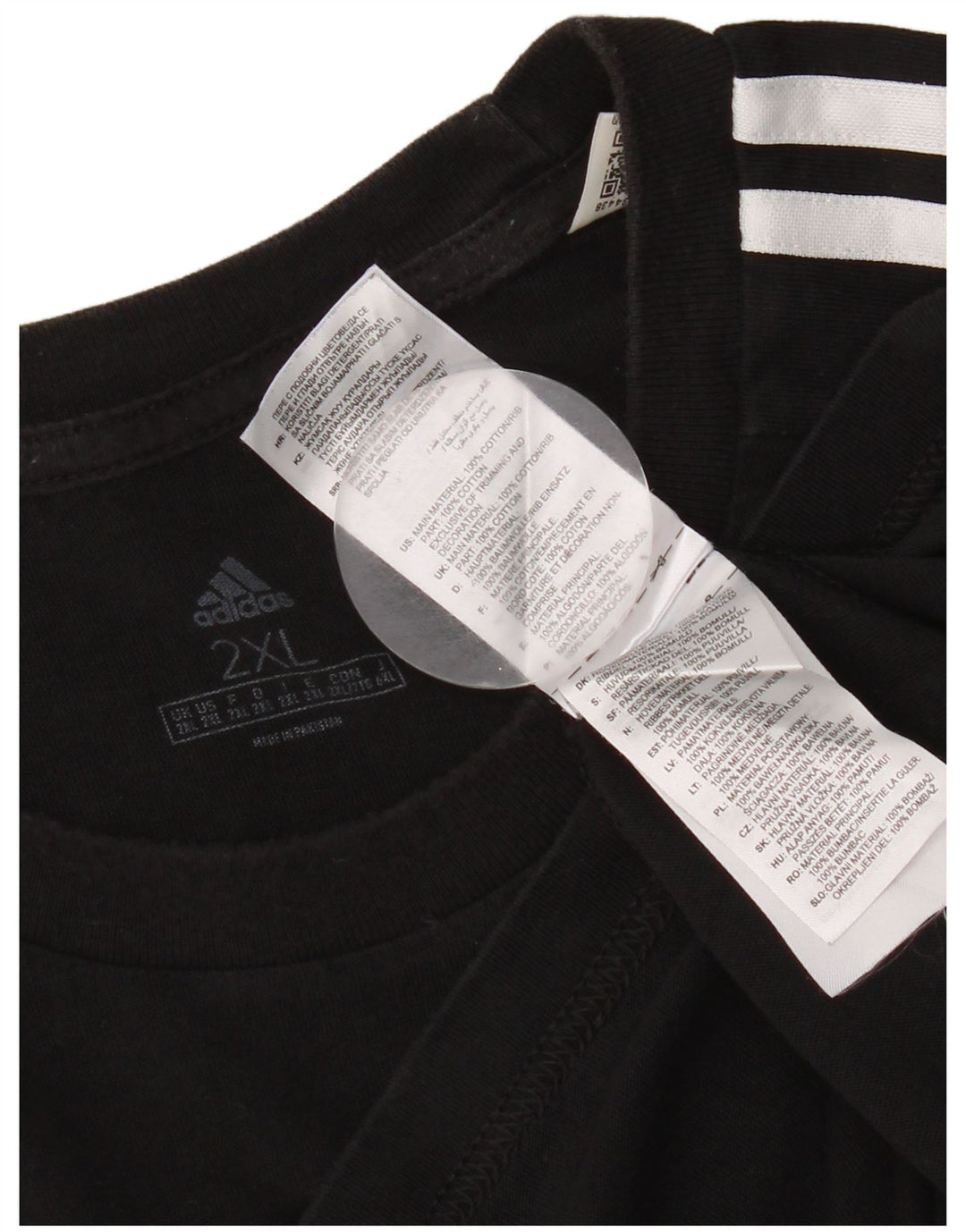 Adidas Mens T-Shirt Top 2XL Black Cotton
