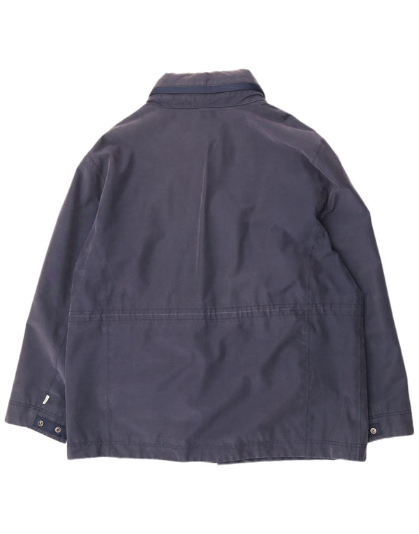 Timberland Mens Hooded Utility Jacket UK 46 3XL Navy Blue Cotton
