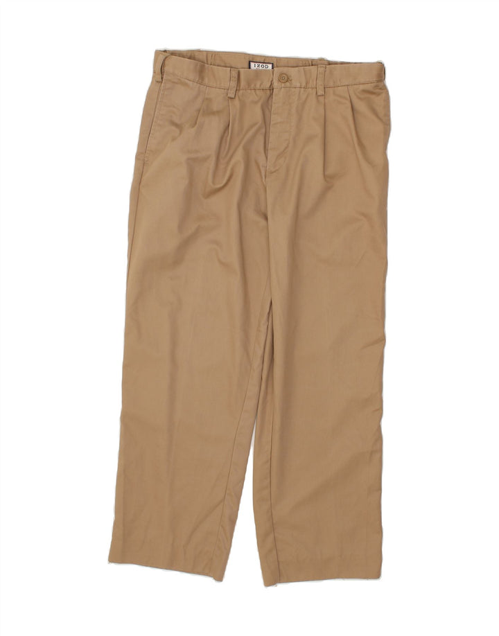 IZOD Mens Pegged Chino Trousers W34 L28 Brown Cotton Vintage Izod and Second-Hand Izod from Messina Hembry 