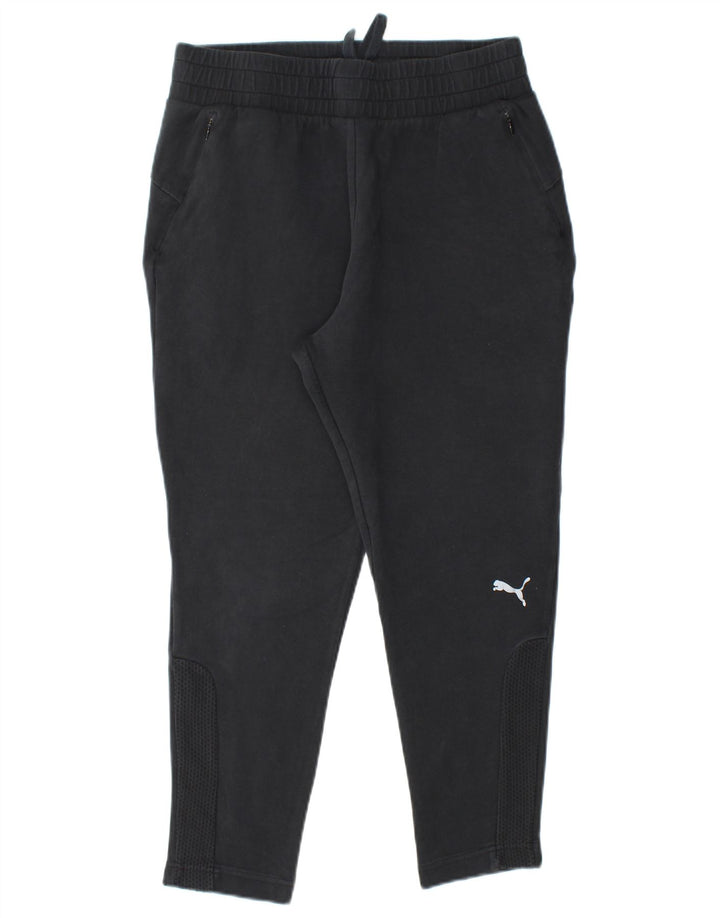 PUMA Mens Tracksuit Trousers Medium Black Cotton