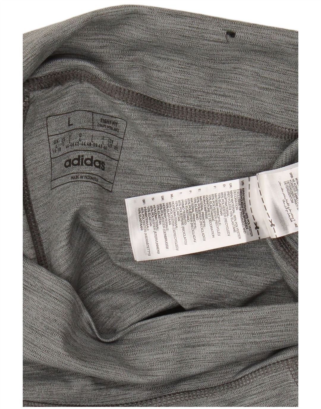 Adidas Womens Leggings UK 16/18 Large Grey Polyester