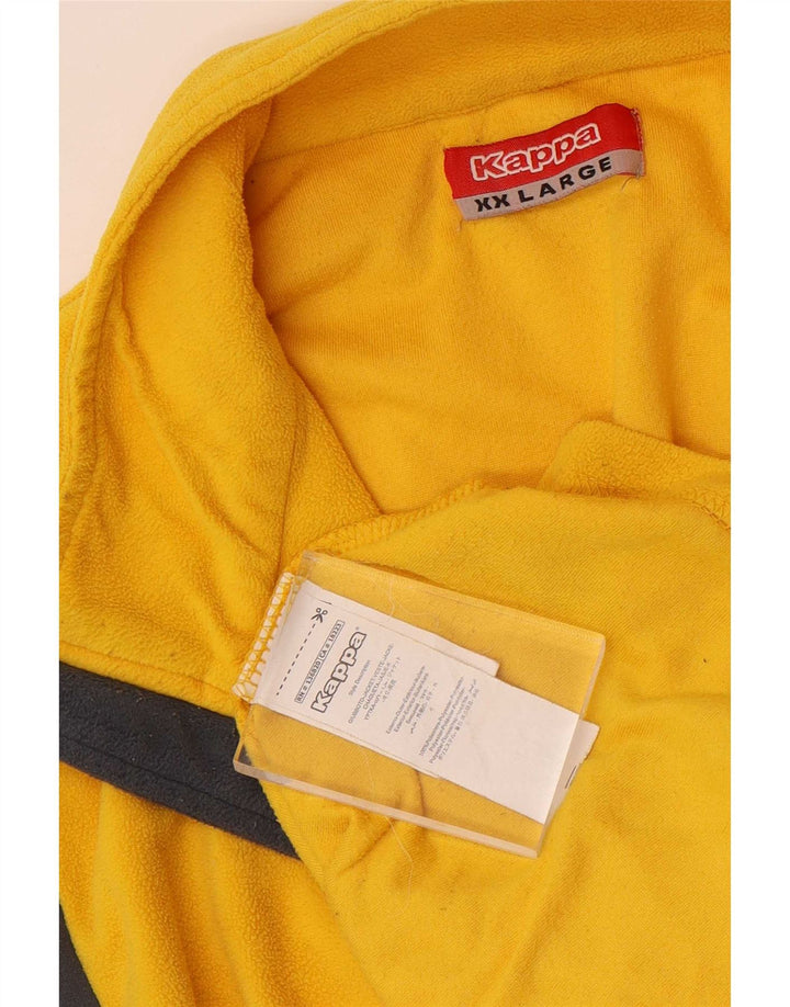 Kappa Mens Fleece Jacket UK 44 2XL Yellow Colourblock Polyester