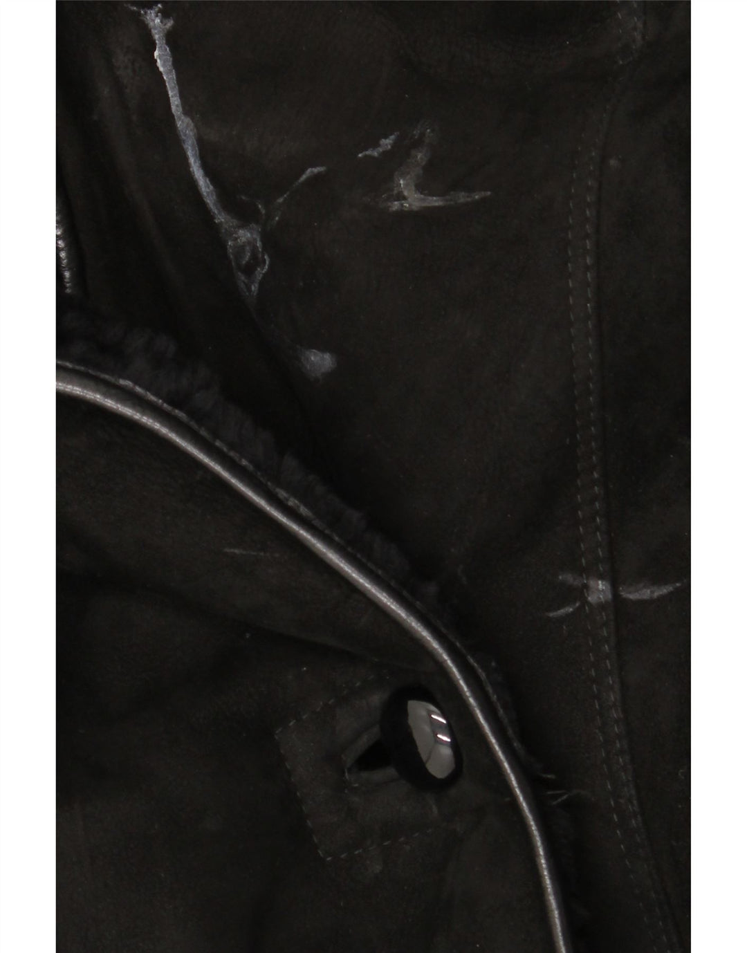 Vintage Womens Shearling Coat UK 18 XL Black
