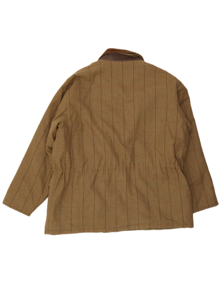 Barbour Mens Berwick Loose Fit Utility Jacket UK 44 2XL Khaki Check Wool