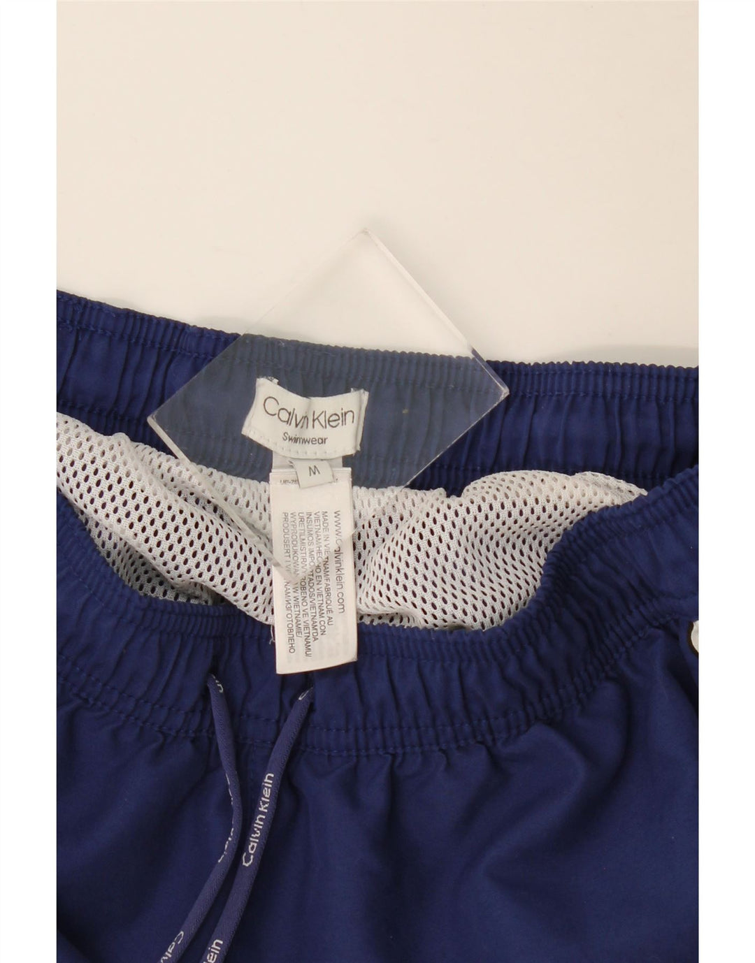 Calvin Klein Mens Graphic Swimming Shorts Medium Navy Blue Colourblock