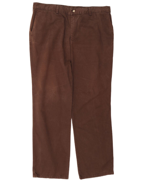 Pierre Cardin Mens Straight Chino Trousers IT 52 XL W40 L33 Brown Cotton