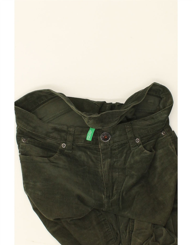 BENETTON Womens Slim Corduroy Trousers W30 L26 Green Cotton | Vintage Benetton | Thrift | Second-Hand Benetton | Used Clothing | Messina Hembry 