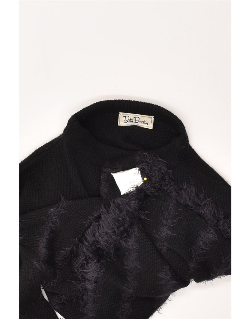 BETTY BARCLAY Womens Turtle Neck Jumper Sweater UK 14 Large Black Striped | Vintage Betty Barclay | Thrift | Second-Hand Betty Barclay | Used Clothing | Messina Hembry 