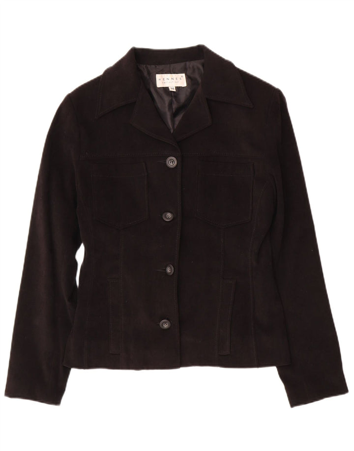 HENNES Womens 4 Button Blazer Jacket EU 38 Medium Black Polyester
