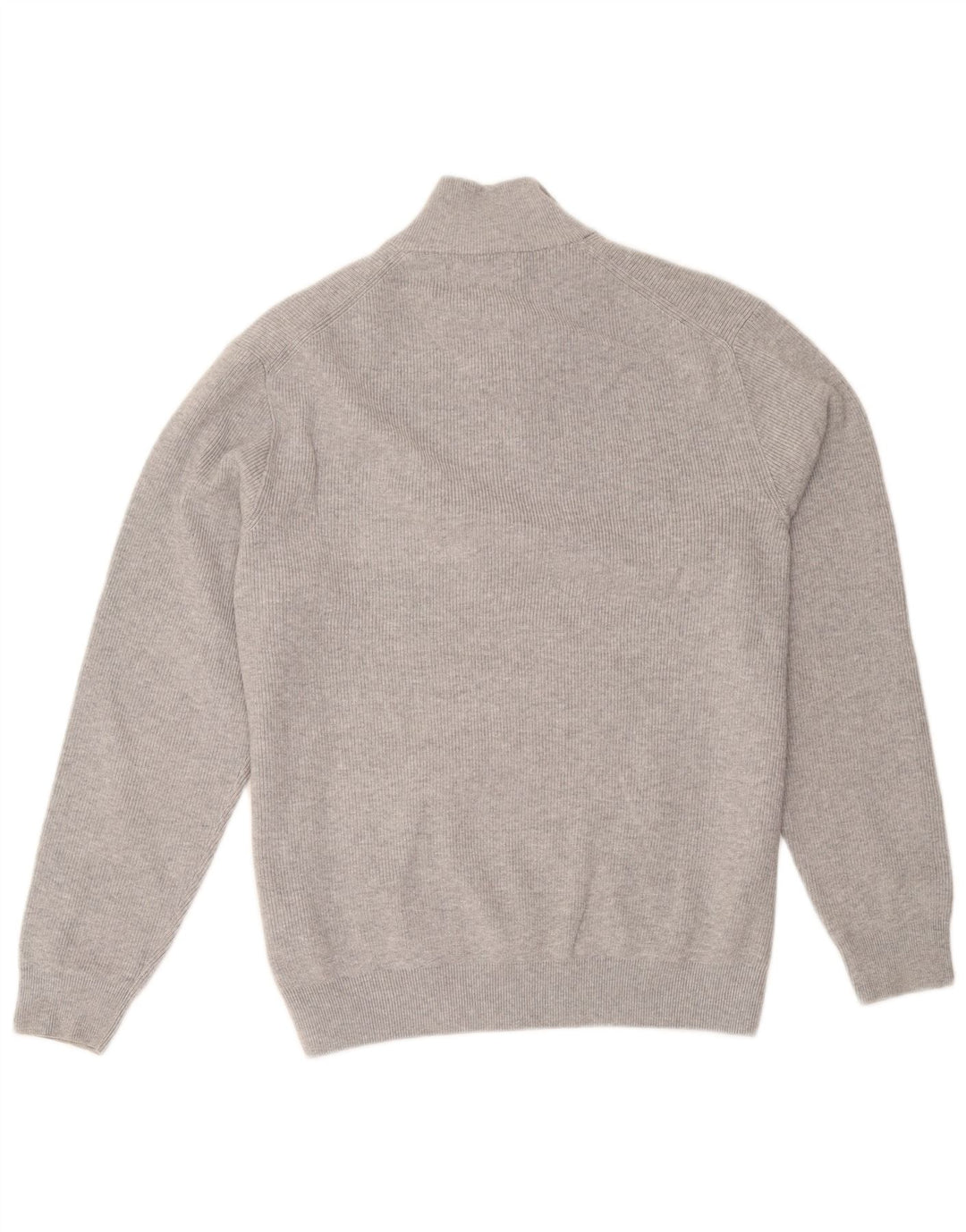 Marks & Spencer Mens Zip Neck Jumper Sweater XL Grey Cotton