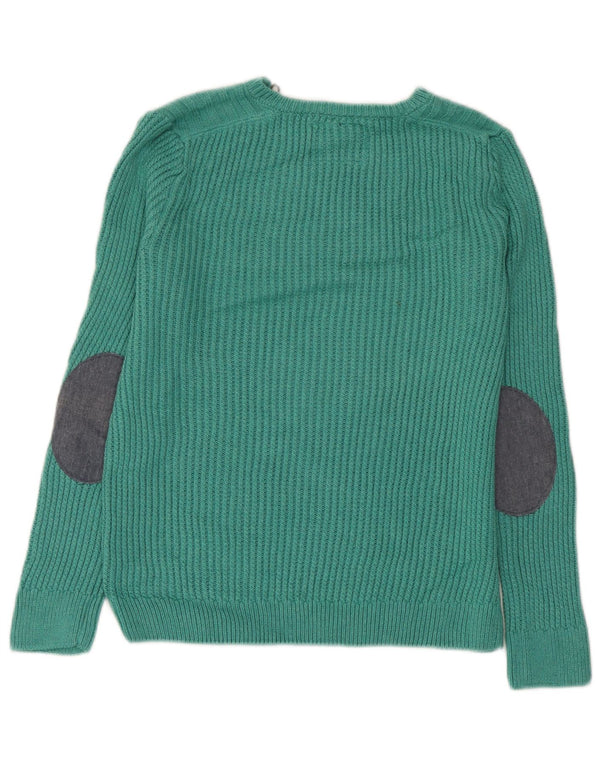 Zara Girls Crew Neck Jumper Sweater 9-10 Years Green Cotton