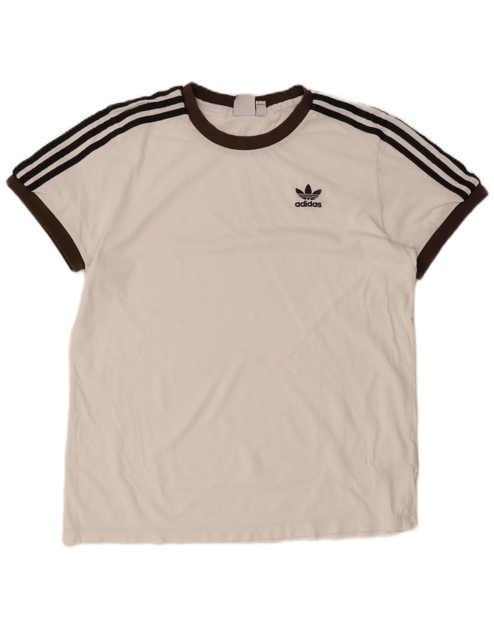 ADIDAS Womens Oversized T-Shirt Top UK 10 Small White Cotton